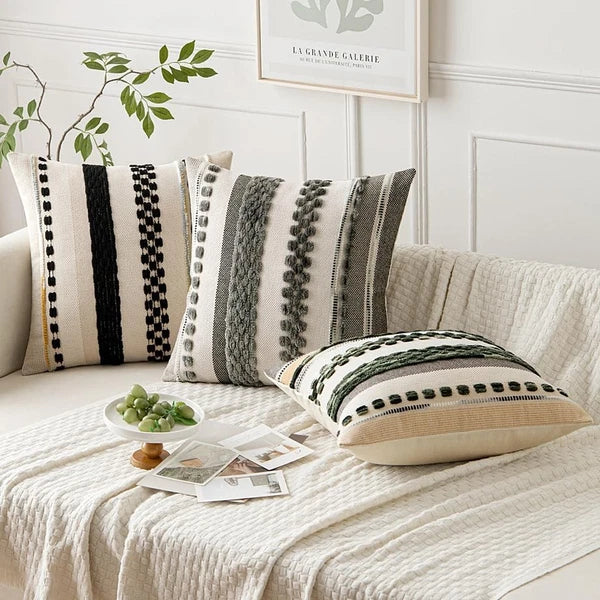 Boho Throw Pillow Covers Set of 2 18x18 Inch 18" x 18" (Pack of 2) Gray