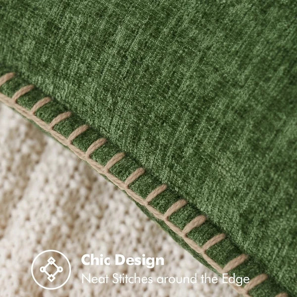 MIULEE Pack of 2 Fall Couch Pillow Covers 18x18 Inch Moss Green Farmhouse Dec...