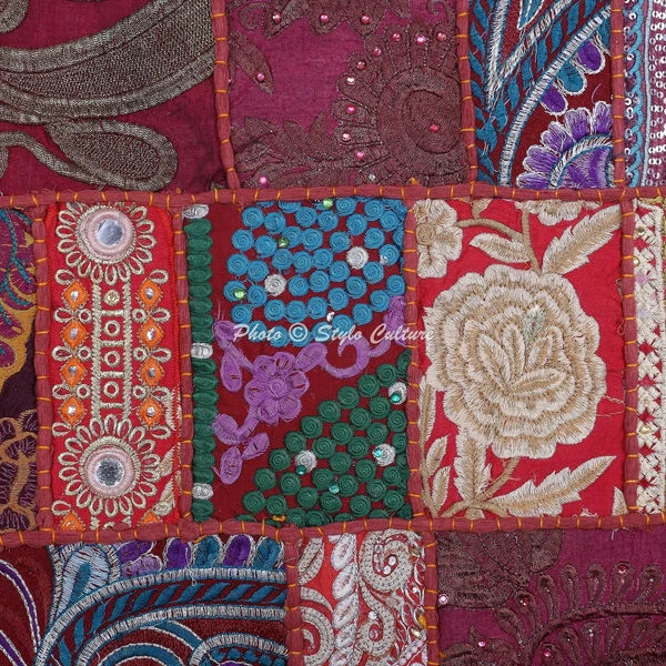 Vintage Floor Pillows Cases Patchwork Car Boho Art Room Decorative Cushion Cover