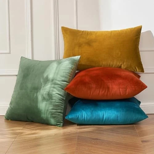 Pack of 2 Velvet Throw Pillow Covers 12x20 Inch 20" x 12" (Pack of 2) Teal