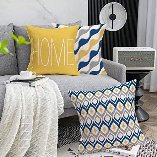 Fukeen Set of 4 Throw Pillow Covers Modern 18" x 18" (Pack of 4) Home Geometric