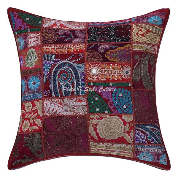 Vintage Floor Pillows Cases Patchwork Car Boho Art Room Decorative Cushion Cover