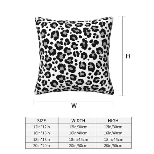 White and Grey Pillow Covers 18x18 in Couch 18" x 18" (Pack of 2) Leopard Print