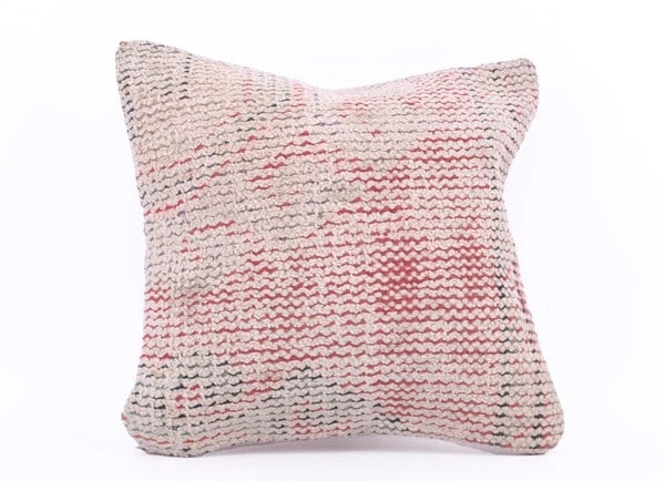 Hand Woven Kilim Rug Pillow Case 14" Vintage Handmade Jute Throw Cushion Cover