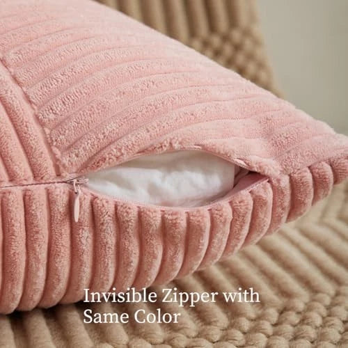 Decorative Throw Pillow Covers 16x16 Inch Set 16" x 16" (Pack of 2) Blush Pink