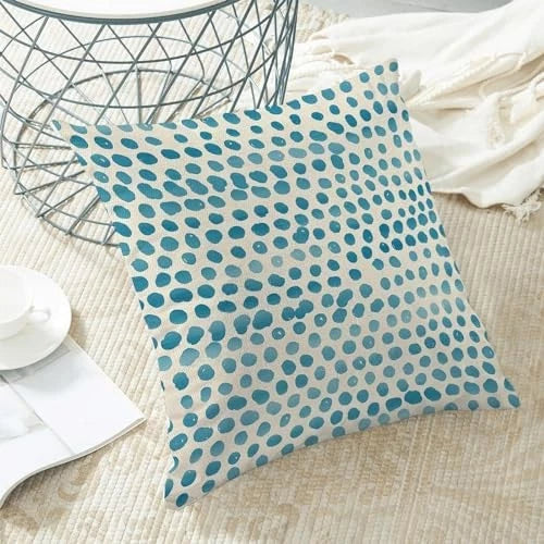 Teal Pillow Covers 22x22 Inch Set of 2 22" x 22" (Pack of 2) Teal Polka Dots
