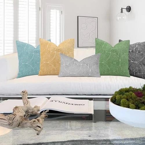 Throw Pillow Covers 18X18 Set of 2, Boho 18" x 18" (Pack of 2) Dark Grey