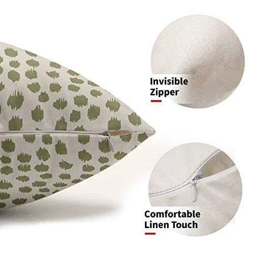 Sage Green Cream Pillow Covers 12x20 Set of 2 Boho 12x20 inch Sage Green Dots